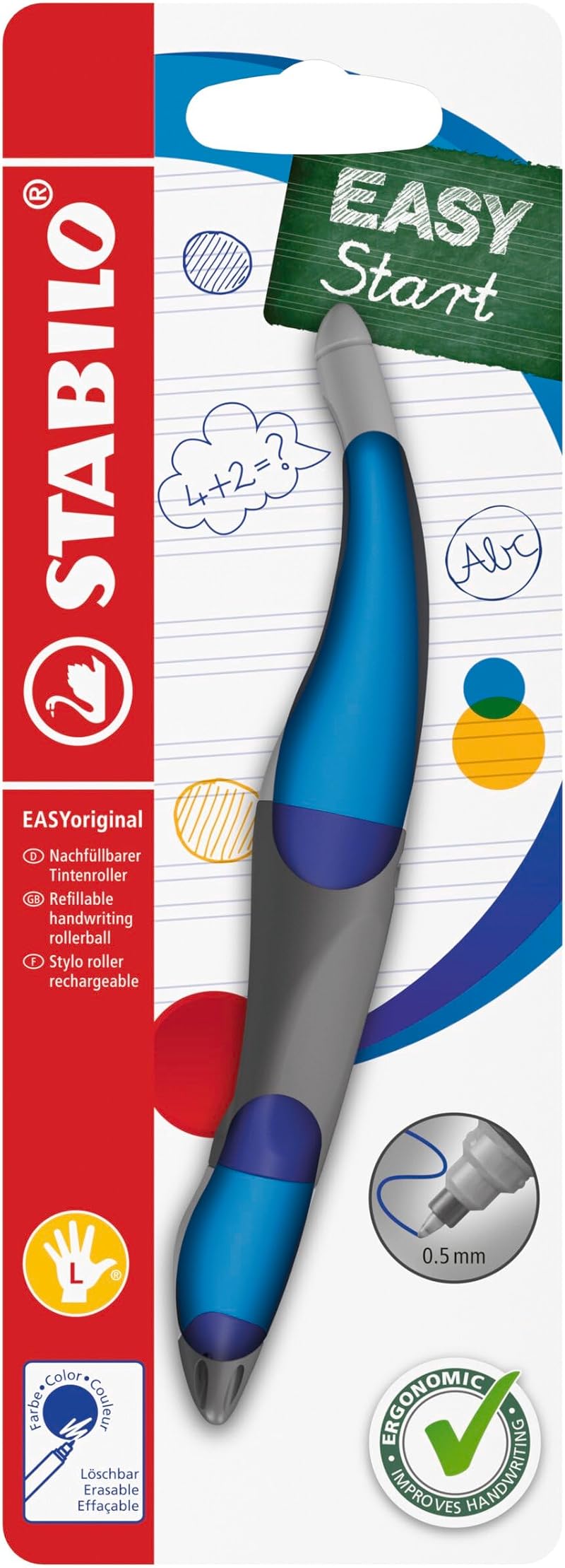 STABILO EASYoriginal Ergonomic Rollerball Left-Handed Dark Blue Pack 1
