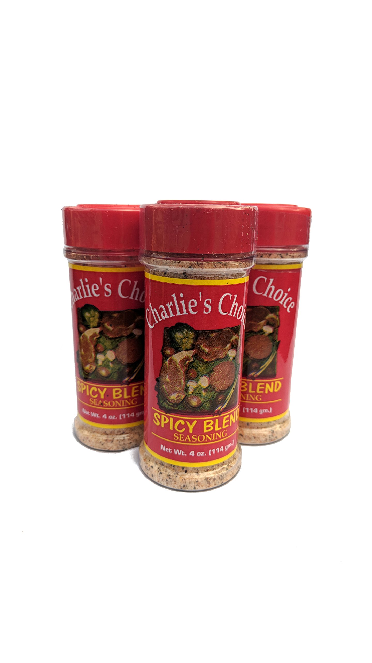 Charlie’s Choice Spicy Blend Seasoning 3 Pk Best for All Meats (Including grill Sirloin, Ribeye, etc) Beef Pork Chicken Fish 12 OZ