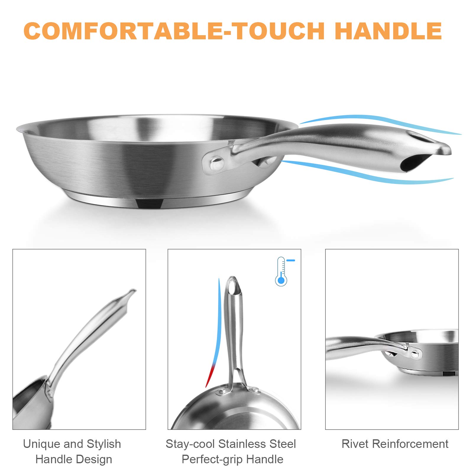 Duxtop Professional Stainless Steel Pots and Pans Set, 18-Piece Induction Cookware Set, Saucepan with Pour Spout and Strainer Lid, Impact-Bonded Technology