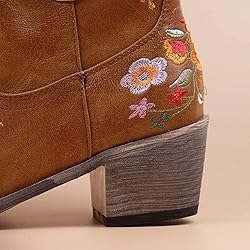 Hbeylia Cowboy Boots For Women Vintage Embroidery