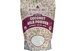 RawGuru Organic Coconut Milk Powder - Vegan & Nutrient-Dense Powder with Iron & Potassium - Rich & Creamy Organic Milk for Drinking or Baking - 16 oz, Pack of 1