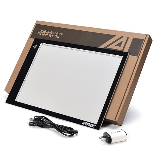 AGPtEK LED Tracing Light Box 14.7 Inch X 9.45 Inch Drawing