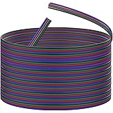 XMSJSIY 4 Pin RGB Led Wire Extension Cable 22AWG 4 Core LED Strip Connector Electric Cord Line for 3528 5050 LED Ribbon Lamp Tape Light-16M/52FT