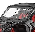 KEMIMOTO X3 Glass Windshield with Sliding Vents Compatible with Can-Am Maverick X3, 8MM Thick DOT Approved Laminated Safety Glass, Scratch Resistant Than Polycarbonate, Includes Dual Manual Wipers