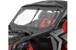 KEMIMOTO X3 Glass Windshield with Sliding Vents Compatible with Can-Am Maverick X3, 8MM Thick DOT Approved Laminated Safety Glass, Scratch Resistant Than Polycarbonate, Includes Dual Manual Wipers