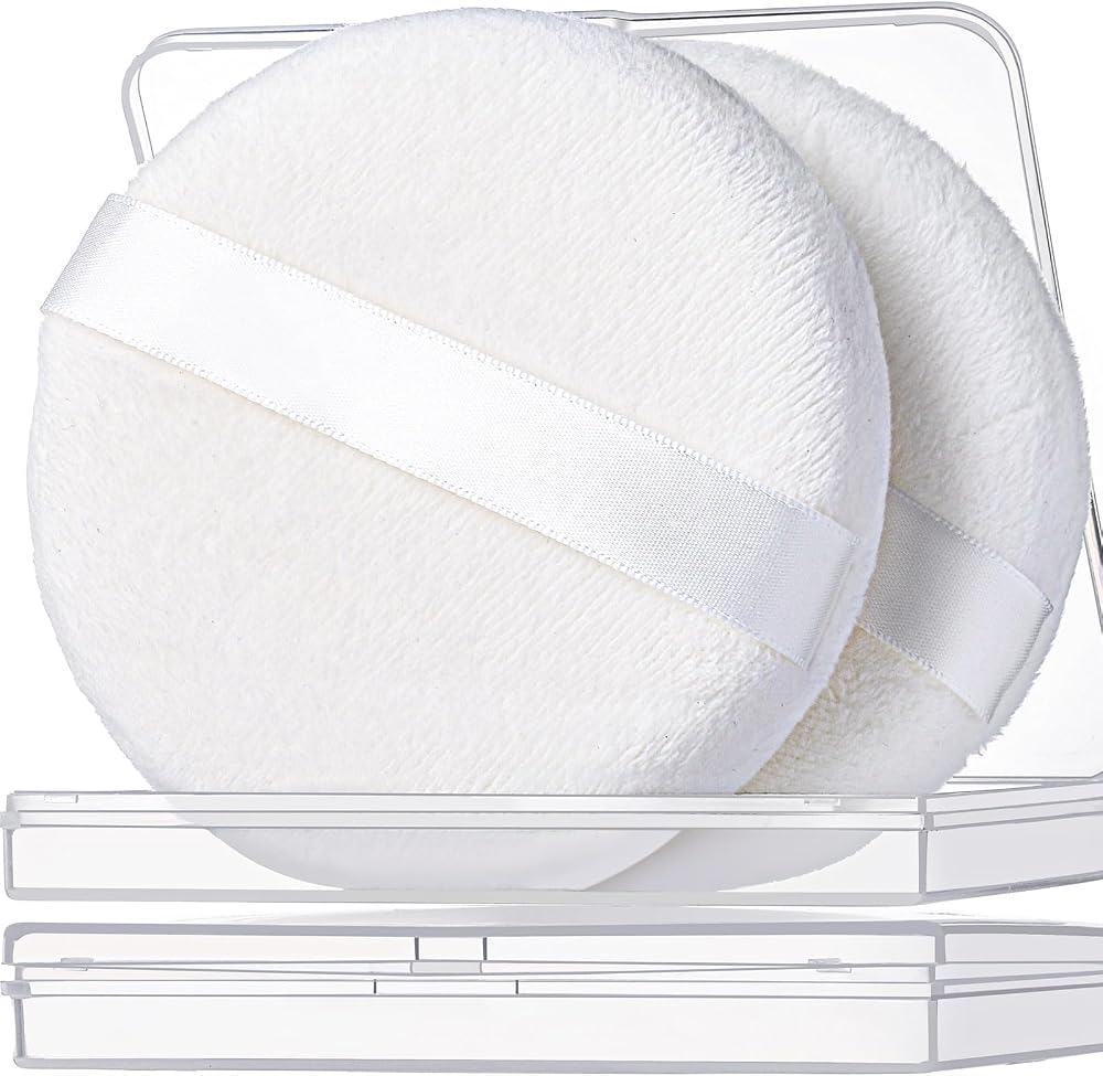 Teenitor 2pcs Powder Puff, 4.13 Inch Powder Puff for Body Powder, Body Powder Puff Large Powder Puff Loose Powder Puffs Soft