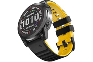 MYSNBKN Compatible with Garmin Fenix 6X/6X Pro Band Easy Fit 26mm Width Soft Silicone Watch Bands Replacement for Fenix 6X/6X Pro Fenix 5X/5X Plus Fenix 3/3 HR Smartwatch