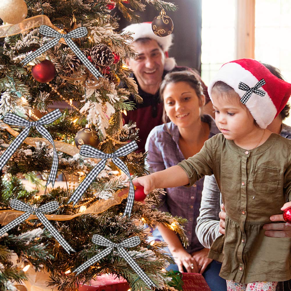 Buffalo Ribbon Decoration-50 Yards×3/8 Inch White and Black Gingham Ribbon, Decorate Your House,Staircase and DIY Any Kind of Style You Like