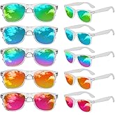 Matcheck 10/18 Pack Neon Colors Party Sunglasses Mirrored lens Colored Glasses Bulk Retro Shades for Unisex Adults Teens