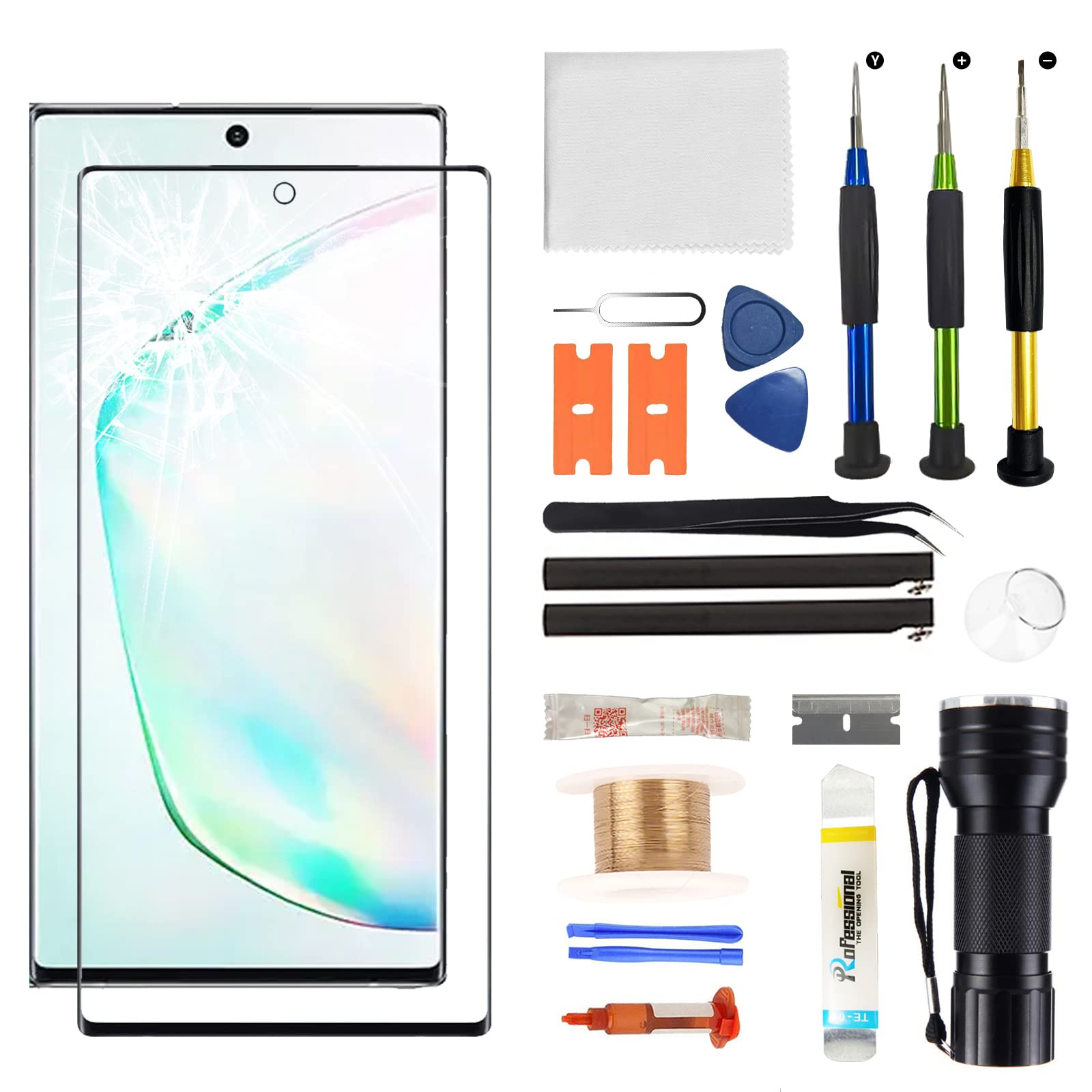 Photo 1 of Zgxhga for Samsung Galaxy Note10 Screen Replacement,Replacement Screen for Galaxy Note10 Series 6.3 inch,Glass Replacement Kit with Repair Tools,Waterproof Adhesive(NO OLED & Touch Digitizer)