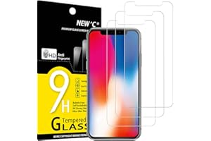 NEW'C [3 Pack] Designed for iPhone 11 Pro, iPhone X et iPhone XS (5.8") Screen Protector Tempered Glass, Case Friendly Ultra Resistant