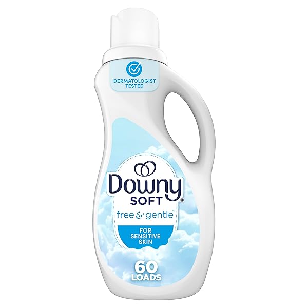 DOWNY FREE & GENTLE LIQUID FABRIC SOFTENER, 44 FL OZ, 60 LOADS, HYPOALLERGENIC, SENSITIVE SKIN FRIENDLY FABRIC CONDITIONER LIQUID