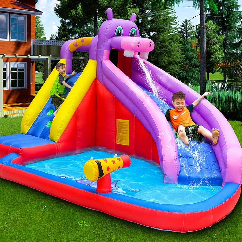 inflatable toys Summer New Large Water Slide Inflatable Swimming Pool, Climbing Slide Castle Play Pool Foldable Tub Marine Ball Pool With Water Spray Gun -400 * 300 * 265cm A