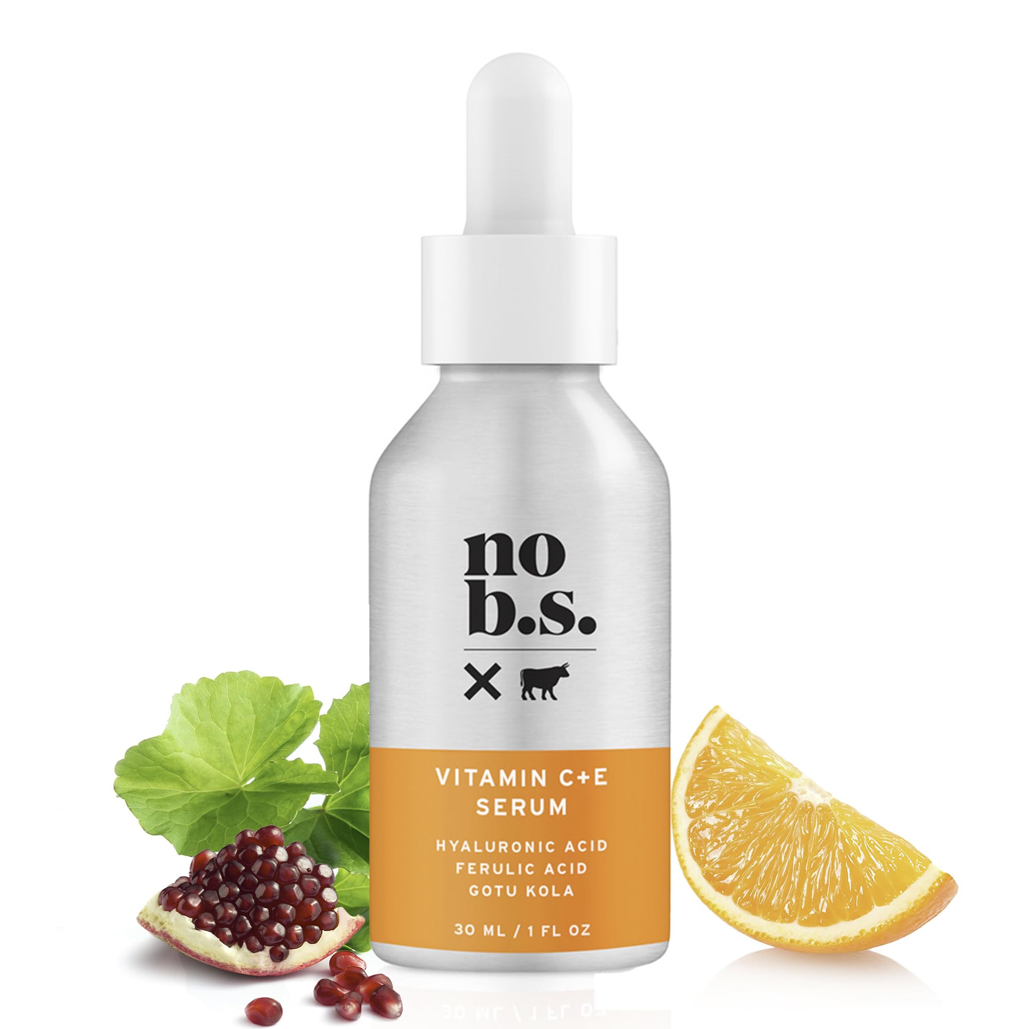 NO B. S. NO BAD STUFF No B. S. Vitamin C Serum For Face - Potent & Clean Skin Care. No Hype. No Fads. Pure C + E with Hyaluronic Acid Serum. (Full Size)