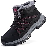 Moodeng Women Winter Boots Warm Comfortable Outdoor Ankle Boots Lace Up Hiking Boots Non-Slip Trekking Shoes