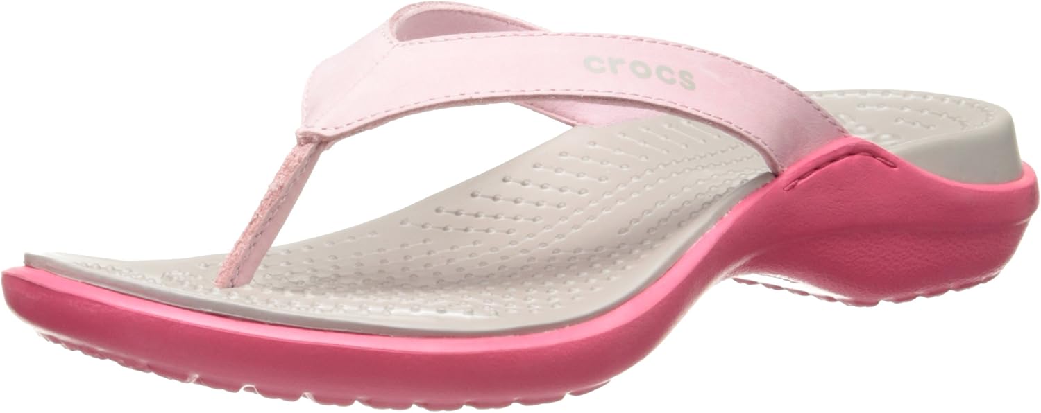 Amazon.com | crocs Women's Capri IV Flip-Flop, Petal Pink, 6 M US | Flip-Flops