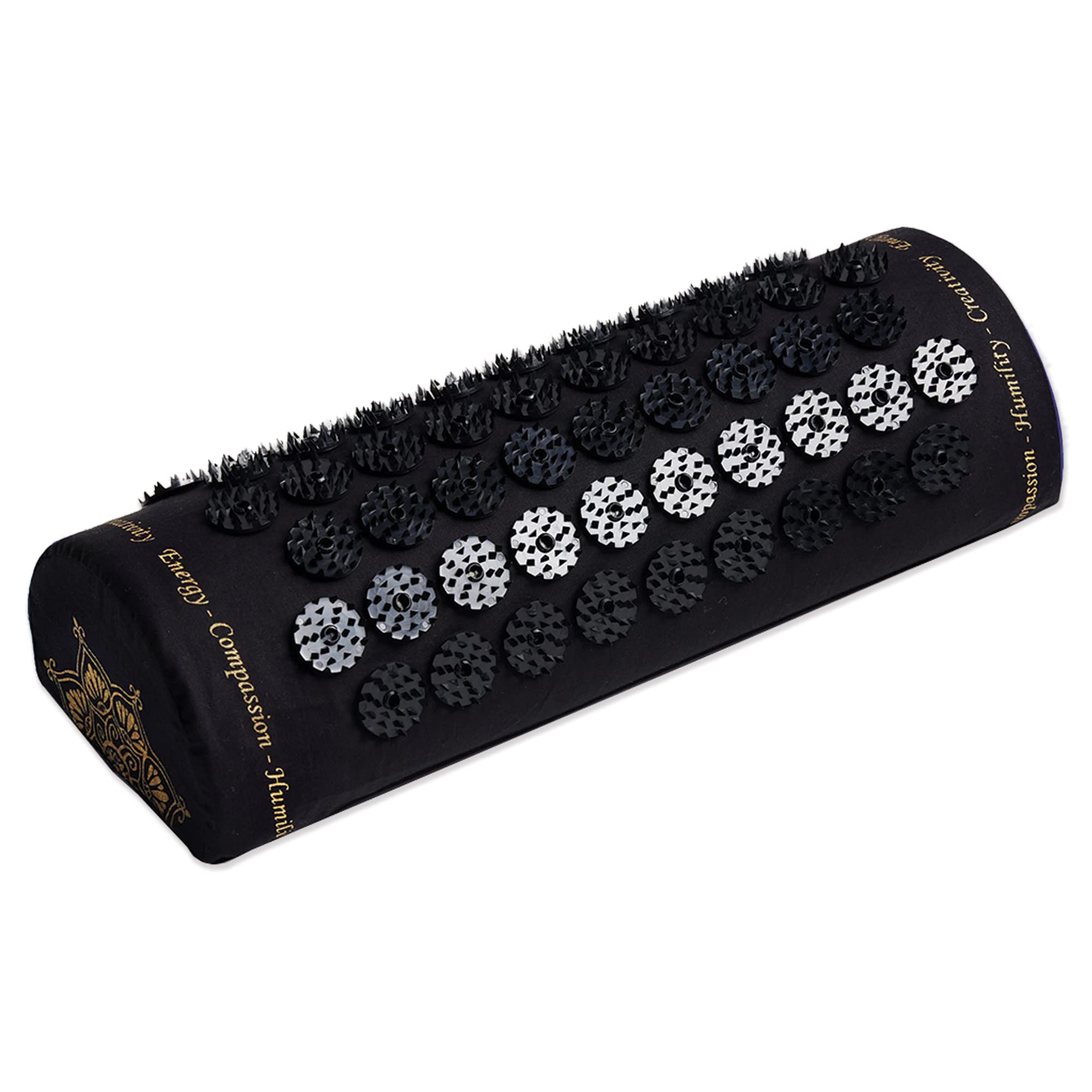 Shakti Premium Acupressure Pillow Black Level 2, Sustainable & Durable, Relieves Stress & Tension, Promotes Relaxation & Focus, Ethically Handcrafted Acupuncture Massage Pillow in India, Cotton