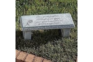 Roman Joseph's Studio, 6.25" H Memorial Garden Bench, Outdoor Accents, Bereavement Gift,
