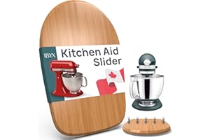Ibyx Bamboo Sliding Tray for 4.5 Qt Kitchenaid Stand Mixer - Effortless Kitchen Aid Mixer Slider Mat for Countertop - Strong, Sturdy & Non-Slip Appliance Slider Board (Natural)