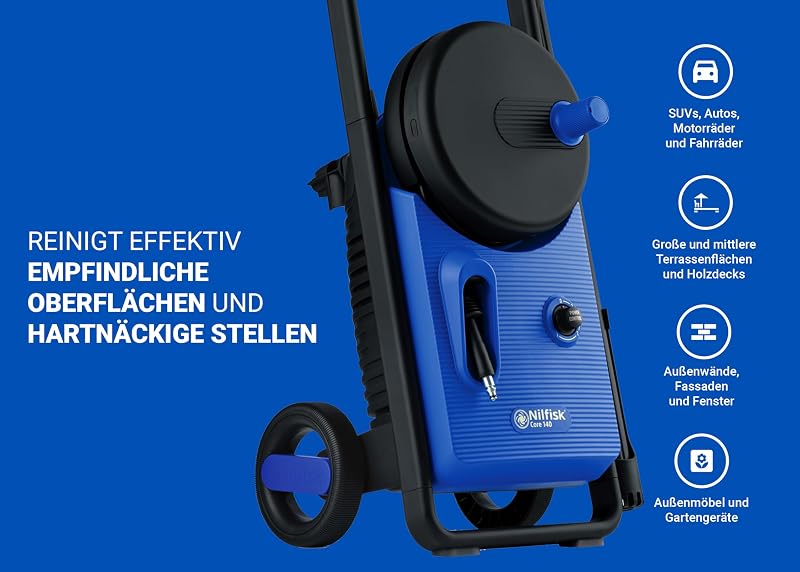Hochdruckreiniger Core 140 Bar Druck mit PowerControl - Pressure Washer Für Terrassen, Werkstätten und Autos (1800 W)