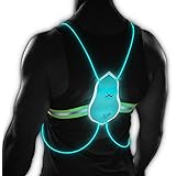 Tracer360 – Revolutionary Illuminated & Reflective Vest for Running or Cycling with Multicolored LED Fiber Optics (Women & Men, Adjustable, Lightweight, Weatherproof Gear for Jogging & Biking)