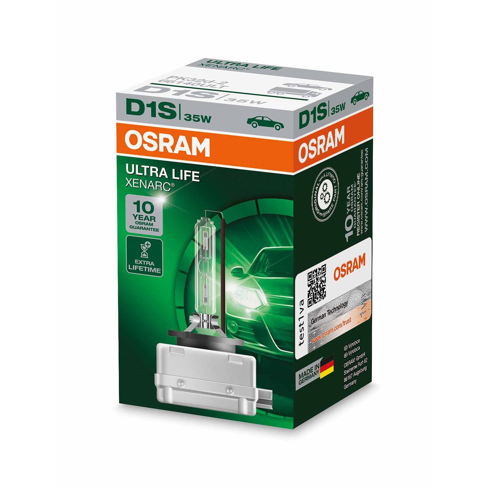 OSRAM XENARC ULTRA LIFE D1S HID Xenon discharge bulb, discharge lamp, 66140ULT, folding carton box (1 unit)