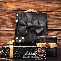Ribbli Gold Double Faced Purl Ribbon,Luxury Glitter