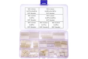 Yoeruyo Mini-Fit Jr 4.2mm DIP Header Compatible with Molex Connector Kit, MX4.2 Dual Row 2 * 2/3/4/5/6/7/8/9/10/12P 5557 DIP Header Through Hole Top Type Vertical Header (MX4.2D-DIP-Ver)
