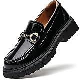 QHH Loafers for Women Women's Loafers & Slip-ons Leather Platform Chunky Penny Shoes Business Casual Shoes Comfortable Dressy Office Work Shoes