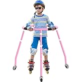 GanFindX Kids Roller Skating Trainer Adjustable Height Skate Walker Blue | Roller Skate Aid with Stable Frame, Adjustable Height Design for Beginners Learning Balance, Indoor Outdoor Training