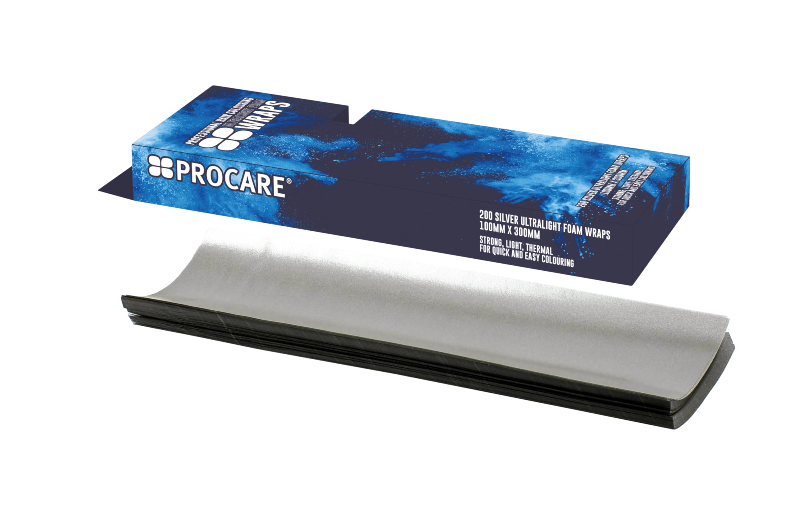 Procare Premium Ultralight Foam Color Strips | Alternative to Aluminum Foil for Hair Coloring, Lightening, Balayage & Highlights | 200 Pieces, 100×300 mm | Salon Accessory