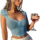 Women Sexy Transparent T-Shirt Top Y2k Girls Short Sleeve See Through Baby Tee Crop Tops Cute Summer Shirt