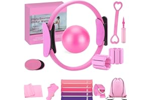 VIOXIA Pilates Kit for Home Workouts – Pilates Equipment Set with Ring, Ball, Resistance Bands, Pilates Accessories, Pilates Essentials Kit for Women, Yoga & Workout Sets, Pilates Sets for Home Exercise