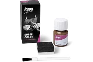 Dye Paint for Leather Shoes and Bags with Sponge and Brush, Kaps Super Color, 70 Colors (157 - Leather)