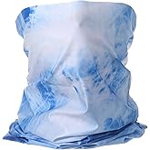 HARFINGTON Summer Cooling Neck Gaiter Sun Protection Face Mask Fishing Neck Gaiter Unisex Sunscreen Breathable Bandana for Fishing Outdoor Sports, Gradient Blue-White