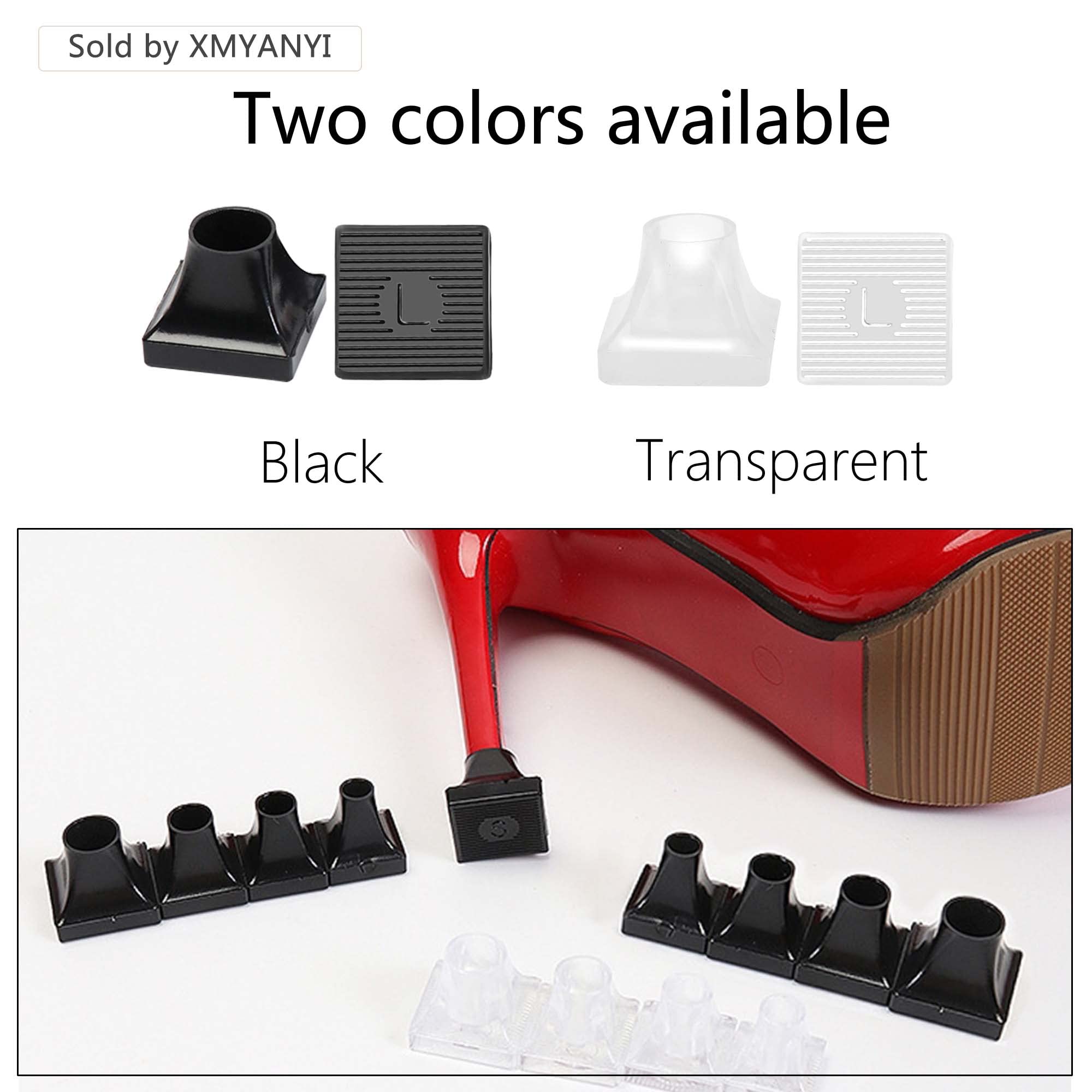 SooGree 10 Pairs High Heel Protectors 5 Sizes Heel Repair Caps Covers & Heel Stoppers Heel Cover Replacement Tip Caps for Outdoor Weddings/Stop Sinking at Grass/Gravel/Bricks and Cracks