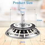 Tomario Upgraded Stainless Steel Sink Plug Strainer 78mm UK Kitchen Drain view 2