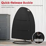 Zettum Outdoor Egg Chair Cover 600D PU Waterproof Double Cocoon 173x167cm view 6