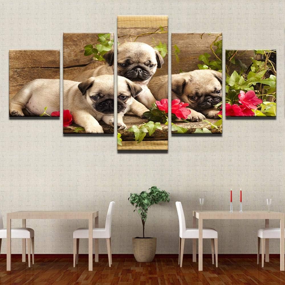 Amazon.com: Dog Canvas Art, Puppies Wall Art, Dog Photography, Animal