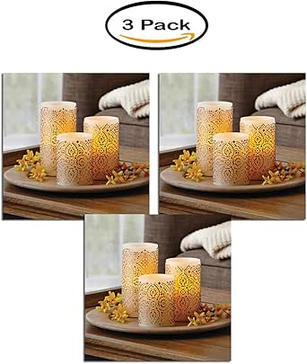 Amazon.com: Pack of 3 - Better Homes and Gardens LED Flameless Pillar