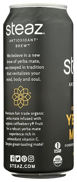 STEAZ ORGANIC GOLDEN MATE YERBA MATE, 16 FZ