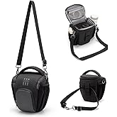 Cwatcun Camera Sling Bag Small, Compact DSLR Waterresistant Shoulder Bag for Photography - Fits Canon/Nikon/Sony, Quick-Access Padded Compartment, Lightweight Black Digital Camera Bag
