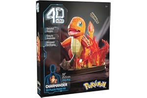 4D Build, Pokémon Charmander 3D Model Kit, Pokémon Figure, Kanto First Partner Collection, Desk Décor, 241 Pieces, for Ages 1