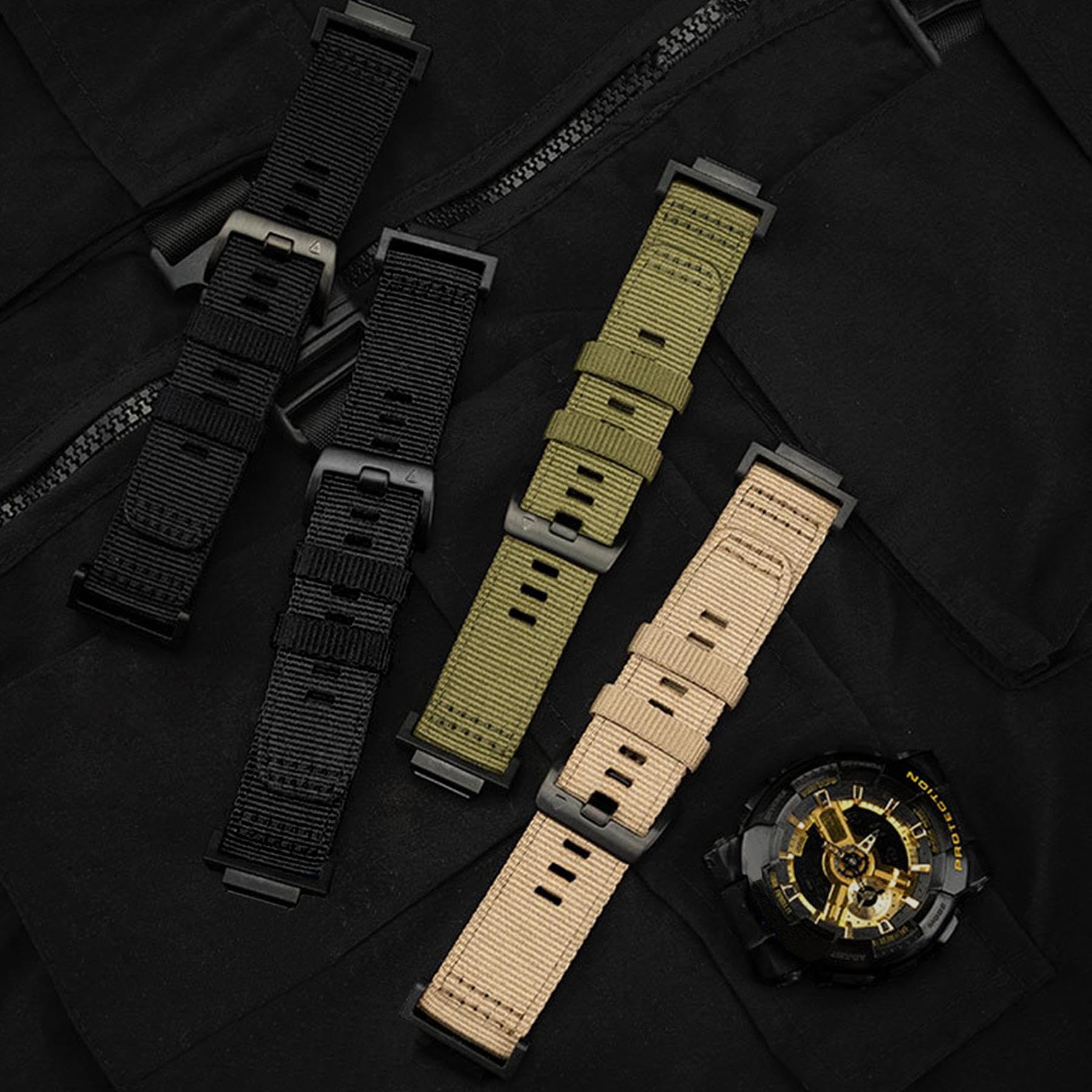 Abanen Rugged Nylon Watch Band for Casio gshock DW-5600/8900, Adjustable Sports Wrist Strap for GA-100/GW-B5600/GB-5600 /GW-6900