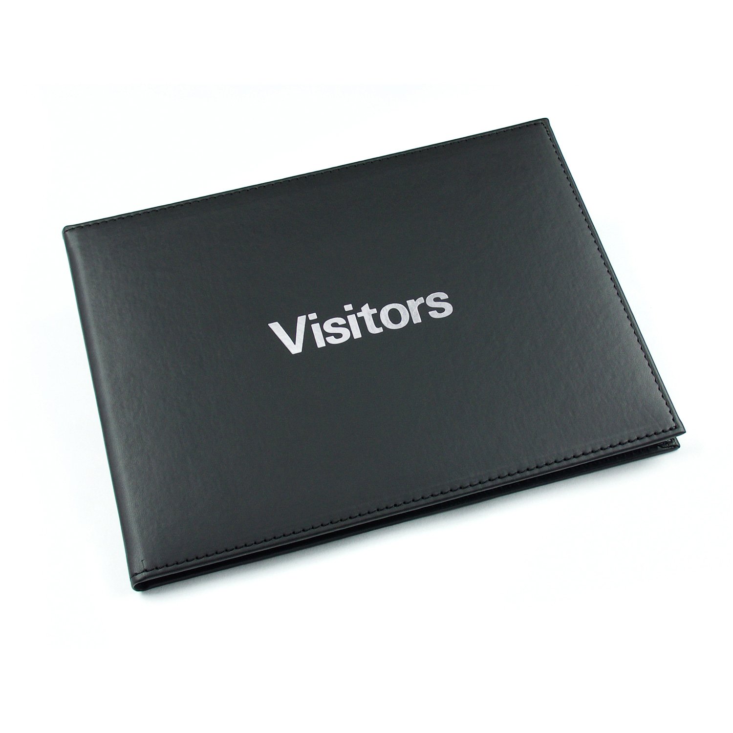Esposti Visitors Book | Guest Record Book | Client Signing In Book | Comments Book for Guests |Black Leather Feel Cover | 600 Entries | 265 x 195mm