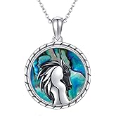 MONGAS Horse Necklace Sterling Silver Horse Necklace Christmas Jewelry Gifts for Women