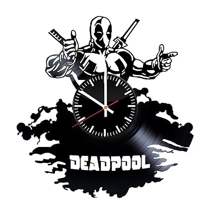 Amazon Com Deadpool Vinyl Clock Superhero Marvel Comics Vinyl