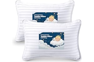 Utopia Bedding Lot de 2 oreillers pour tout-petits (blanc, 33 x 45,7 cm) pour dormir, coque en coton mélangé doux et respiran