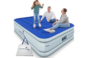 EnerPlex Air Mattress with Built-in Pump - Double Height Inflatable Mattress for Camping, Home & Portable Travel - Durable Blow Up Bed with Dual Pump - Easy to Inflate/Quick Set UP