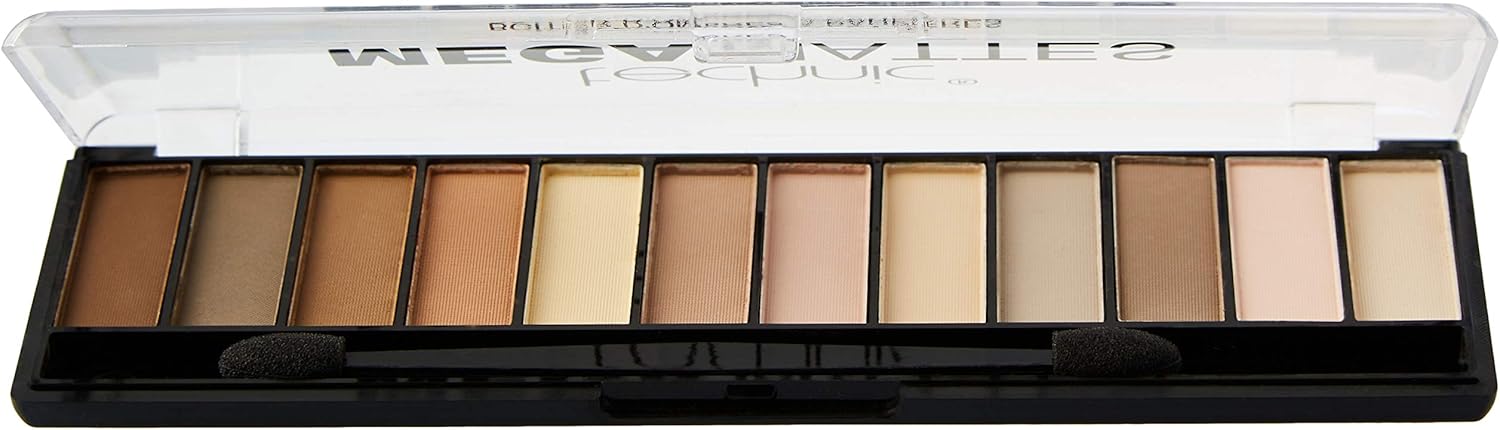 Technic Mega Mattes Nude Eyeshadow Palette, 12 Pigmented, Professional, Long Lasting - Image 3